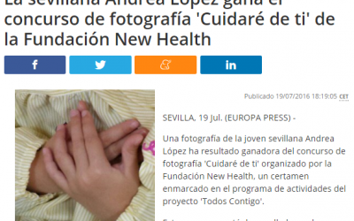 La sevillana Andrea López gana el concurso de fotografía «Cuidaré de ti» de la Fundación New Health (Europa Press 19/07/16)