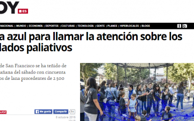 Lana azul para llamar la atención sobre los cuidados paliativos (HOY Diario de Extremadura 8/10/16)