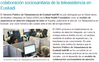 New Health Foundation destaca el modelo de colaboración sociosanitaria de la teleasistencia en Euskadi (Geriatricarea.com 26/01/17)