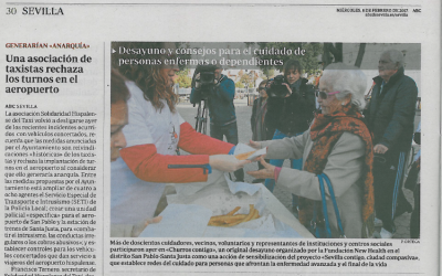 Desayuno y consejos para el cuidados de personas enfermas o dependientes (ABC de Sevilla 8/02/17)