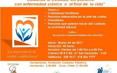 Cali, Colombia. Formación «Cuidando al Cuidador del paciente con enfermedad crónica o al final de la vida».