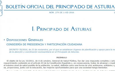 Decreto sobre atención y coordinación sociosanitaria del Principado de Asturias