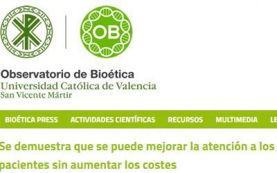 Se demuestra que se puede mejorar la atención a los pacientes sin aumentar los costes (Observatorio de Bioética 18/06/18)