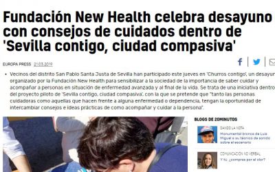 Fundación New Health celebra un desayuno con consejos de cuidados en «Sevilla Contigo, Ciudad Compasiva» (20 minutos 21/03/2019)